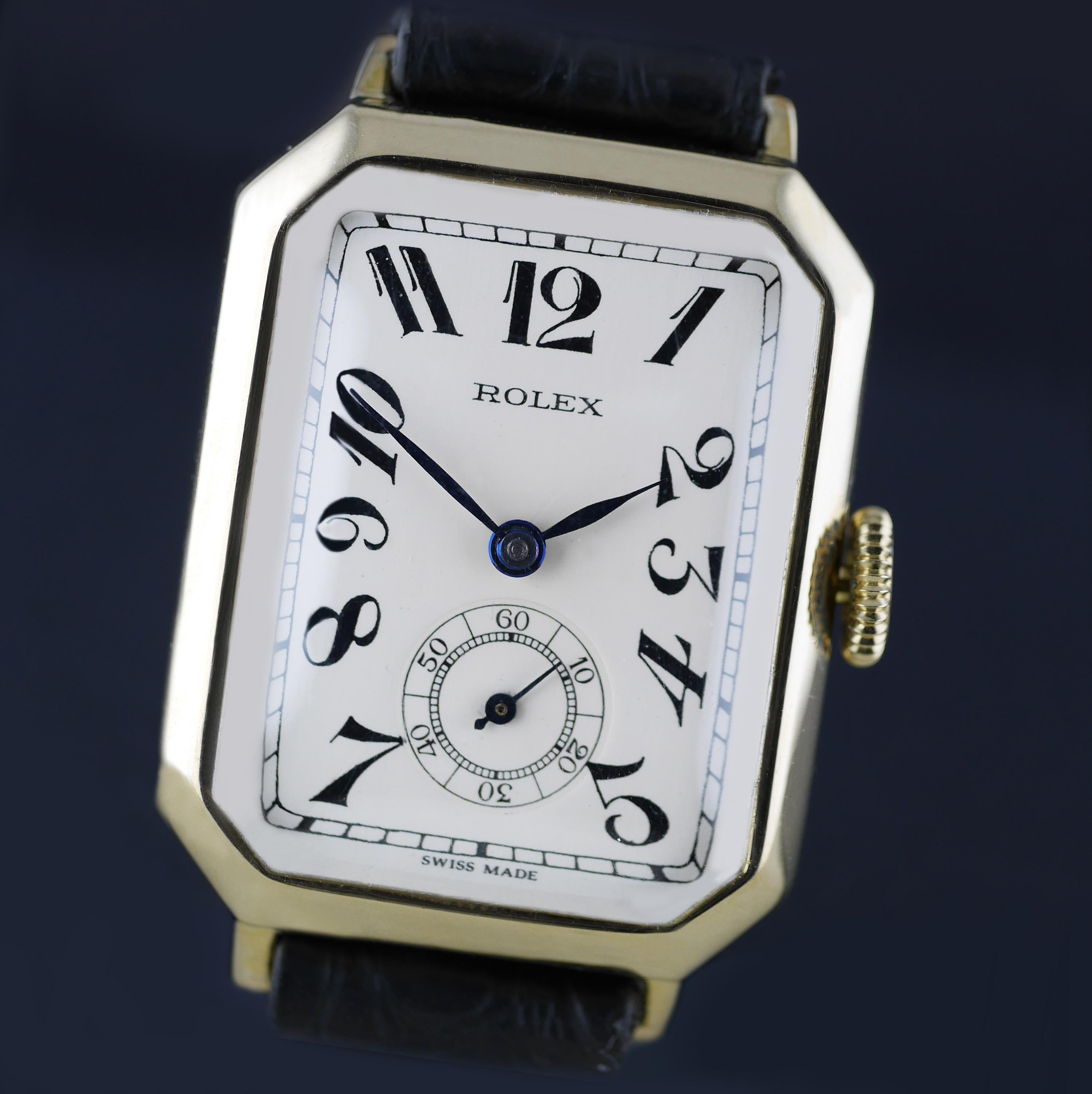 Rolex Art Deco Gold Wristwatch, 1933 In Excellent Condition In London, GB