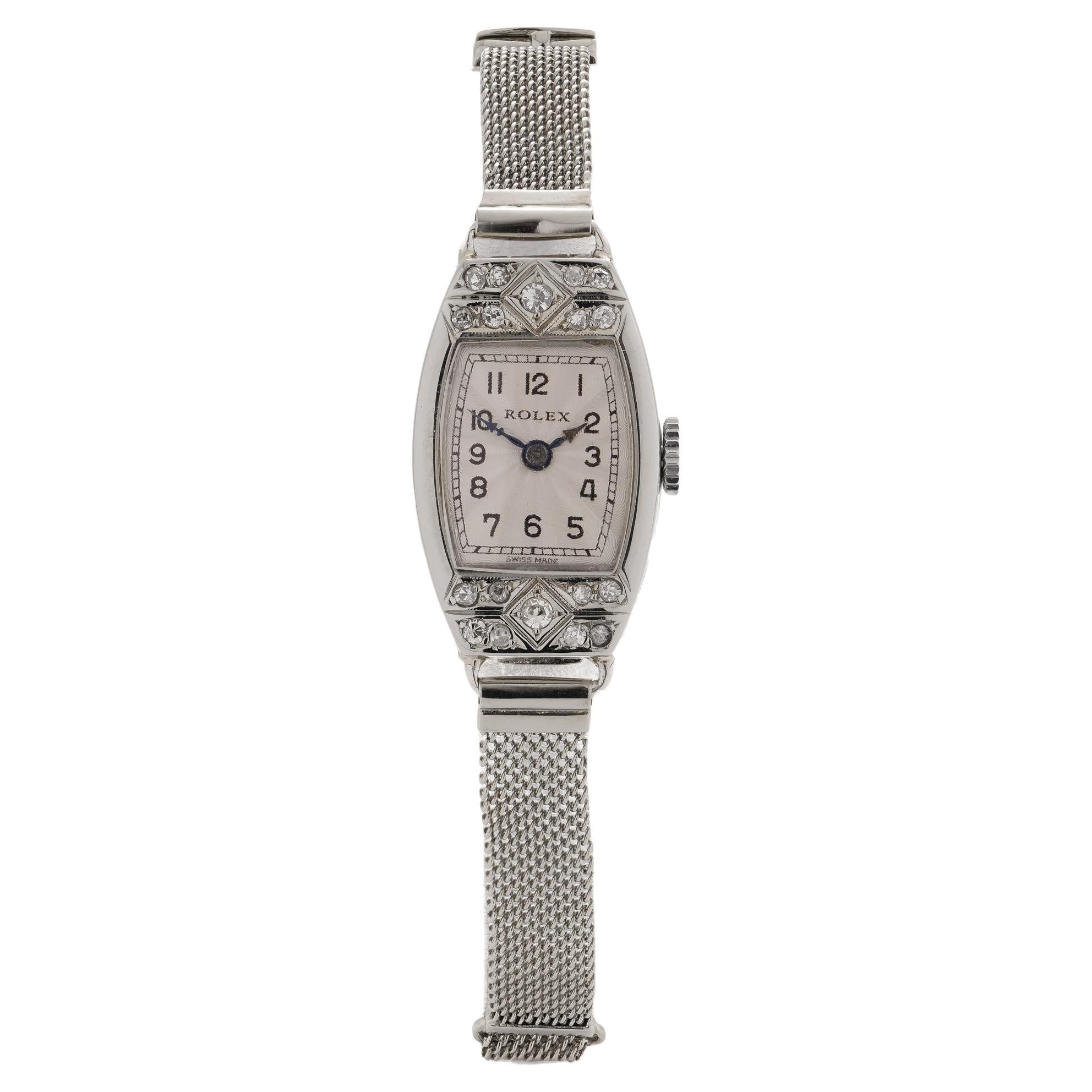 CARTIER Lady's Platinum Diamond Art Deco Wristwatch circa 1920s at 1stDibs