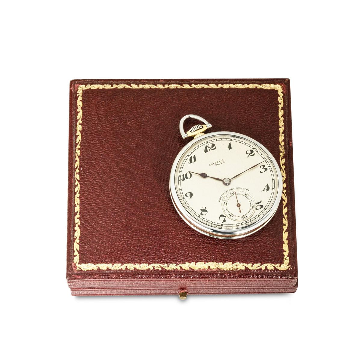 Rolex. Asprey. A Rare Gold Observatory Pocket watch C1920 For Sale 6