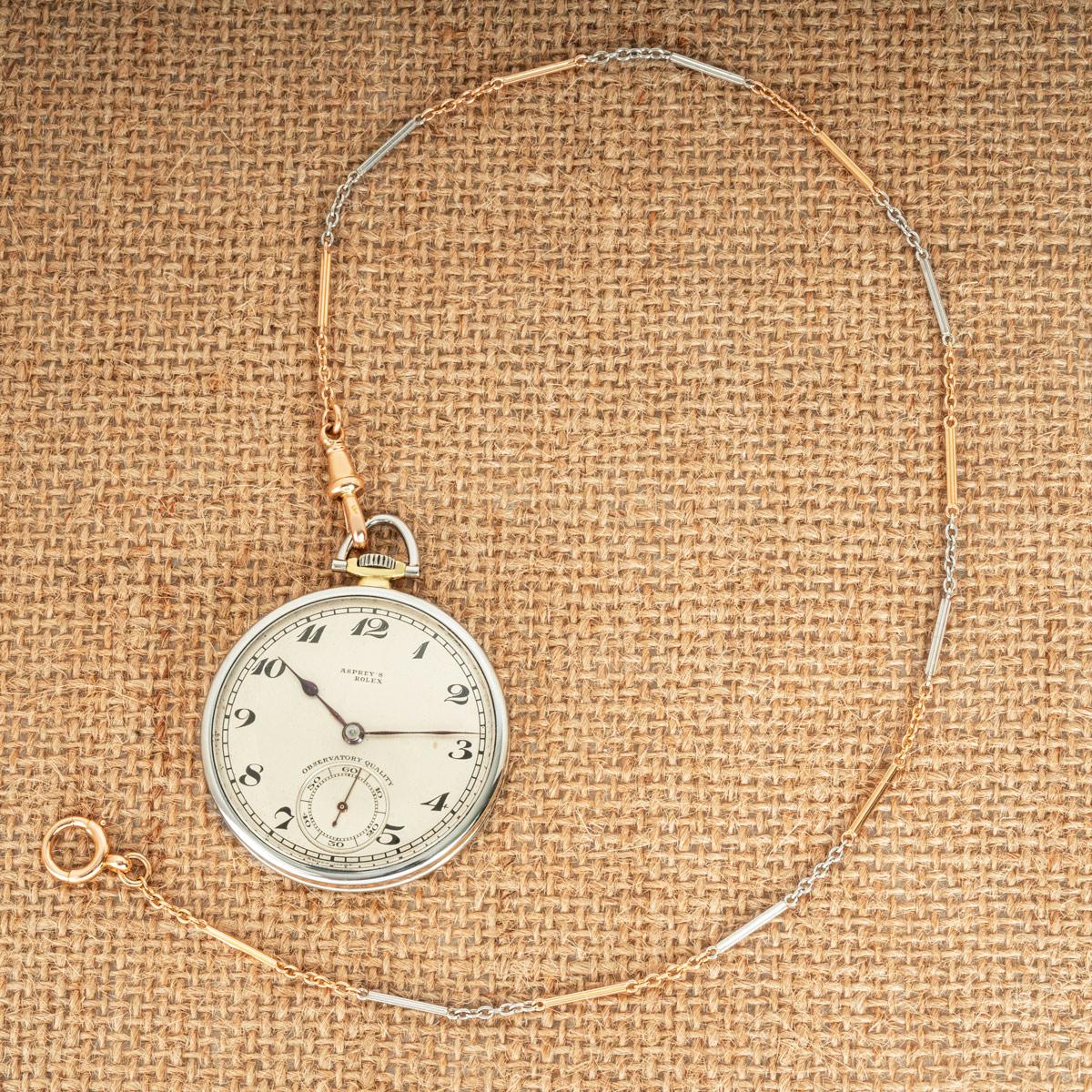 Women's or Men's Rolex. Asprey. A Rare Gold Observatory Pocket watch C1920 For Sale