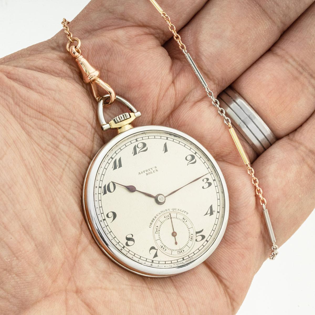 Rolex. Asprey. A Rare Gold Observatory Pocket watch C1920 For Sale 4