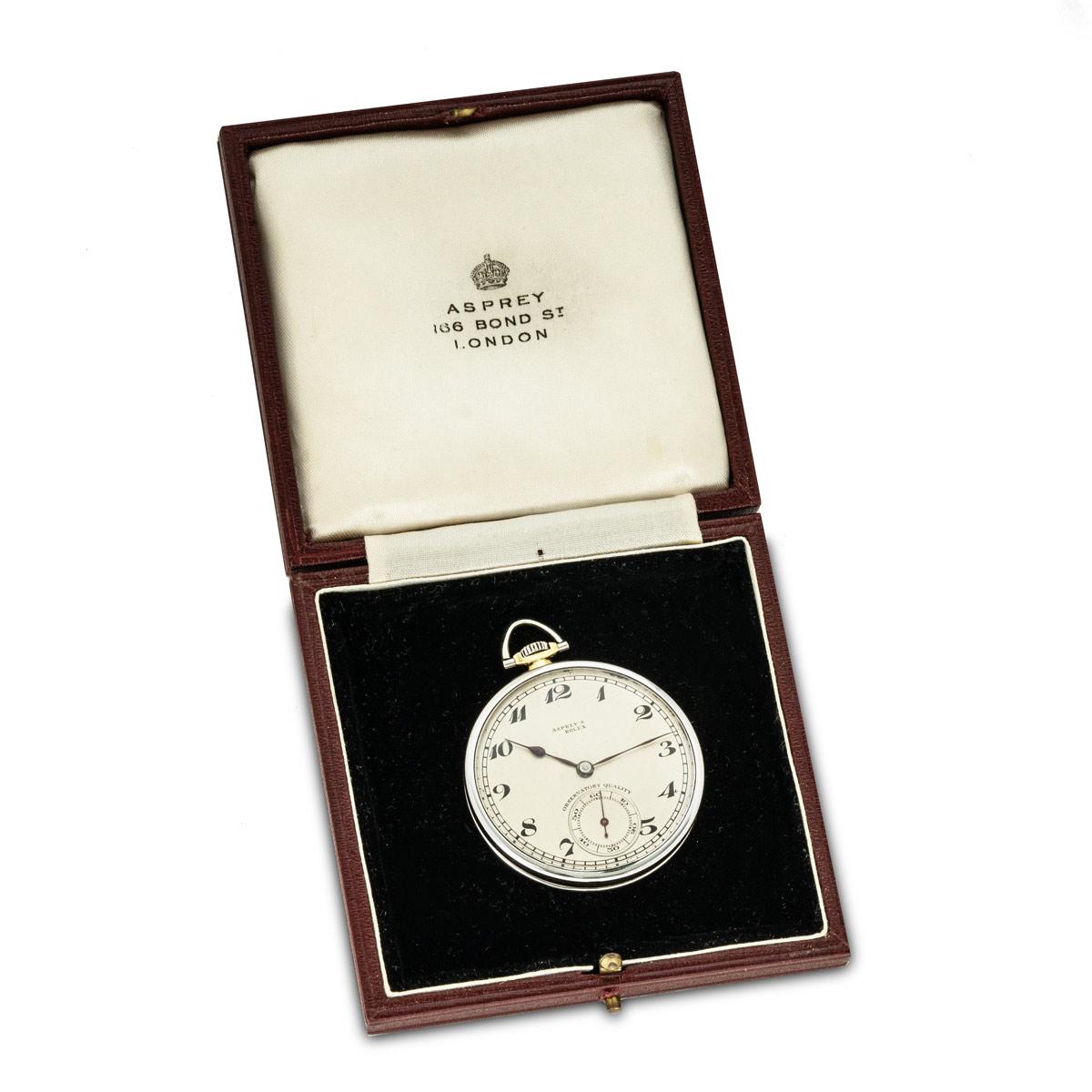 Rolex. Asprey. A Rare Gold Observatory Pocket watch C1920 For Sale 5
