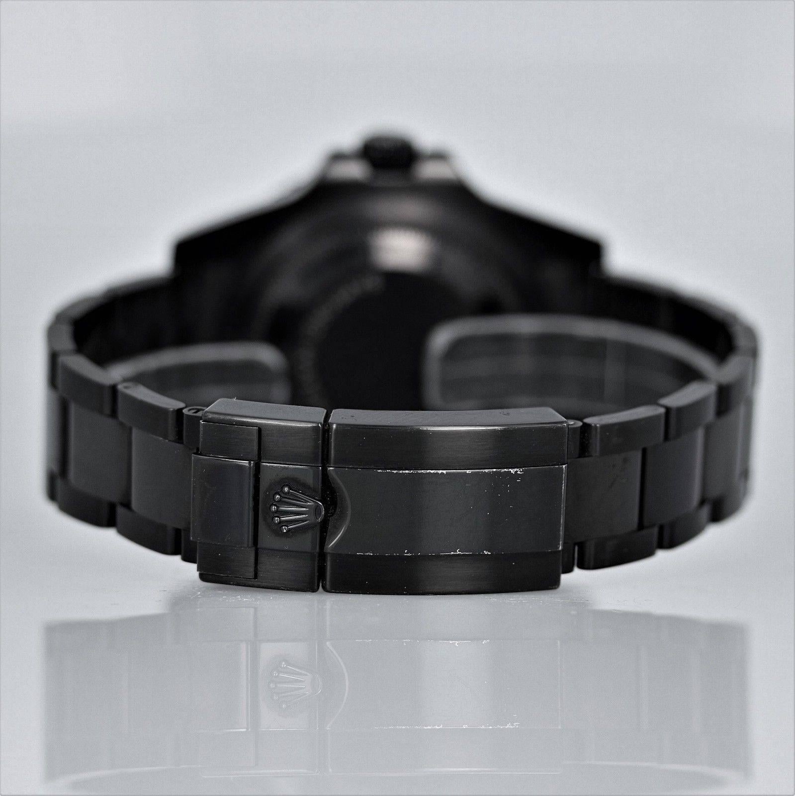 Rolex Edelstahl DLC PVD Bamford Automatik-Armbanduhr, aus schwarzem Edelstahl 5