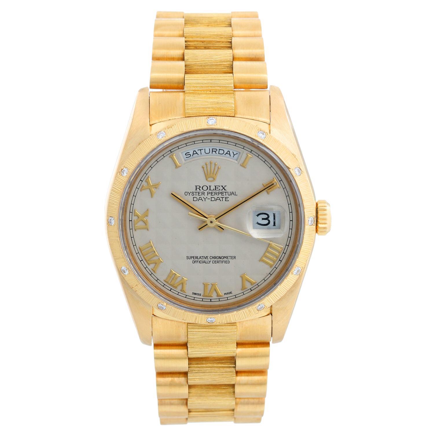 Rolex Bark President Day-Date Men's 18k Gold Watch 18248