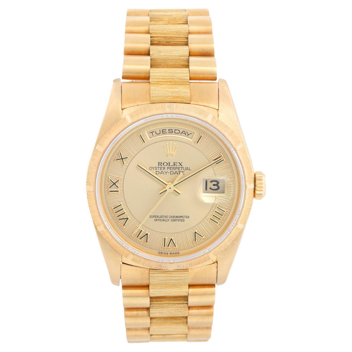 Rolex Bark President Day-Date Men's 18k Gold Watch 18248