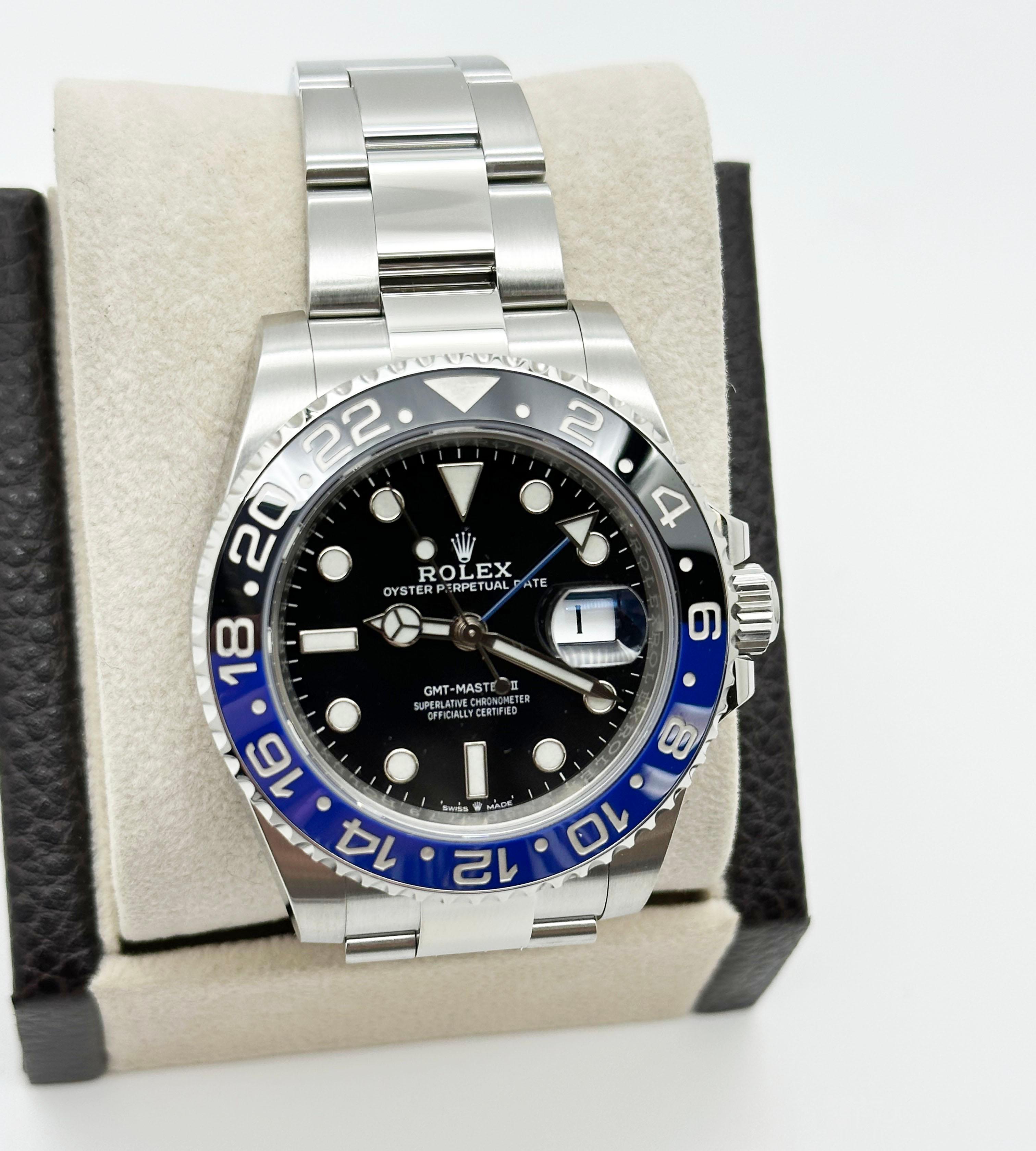 Rolex Batman GMT Master II 126710BLNR Schwarz Blau Keramik-Lünette Edelstahl Edelstahl-Lünette Herren