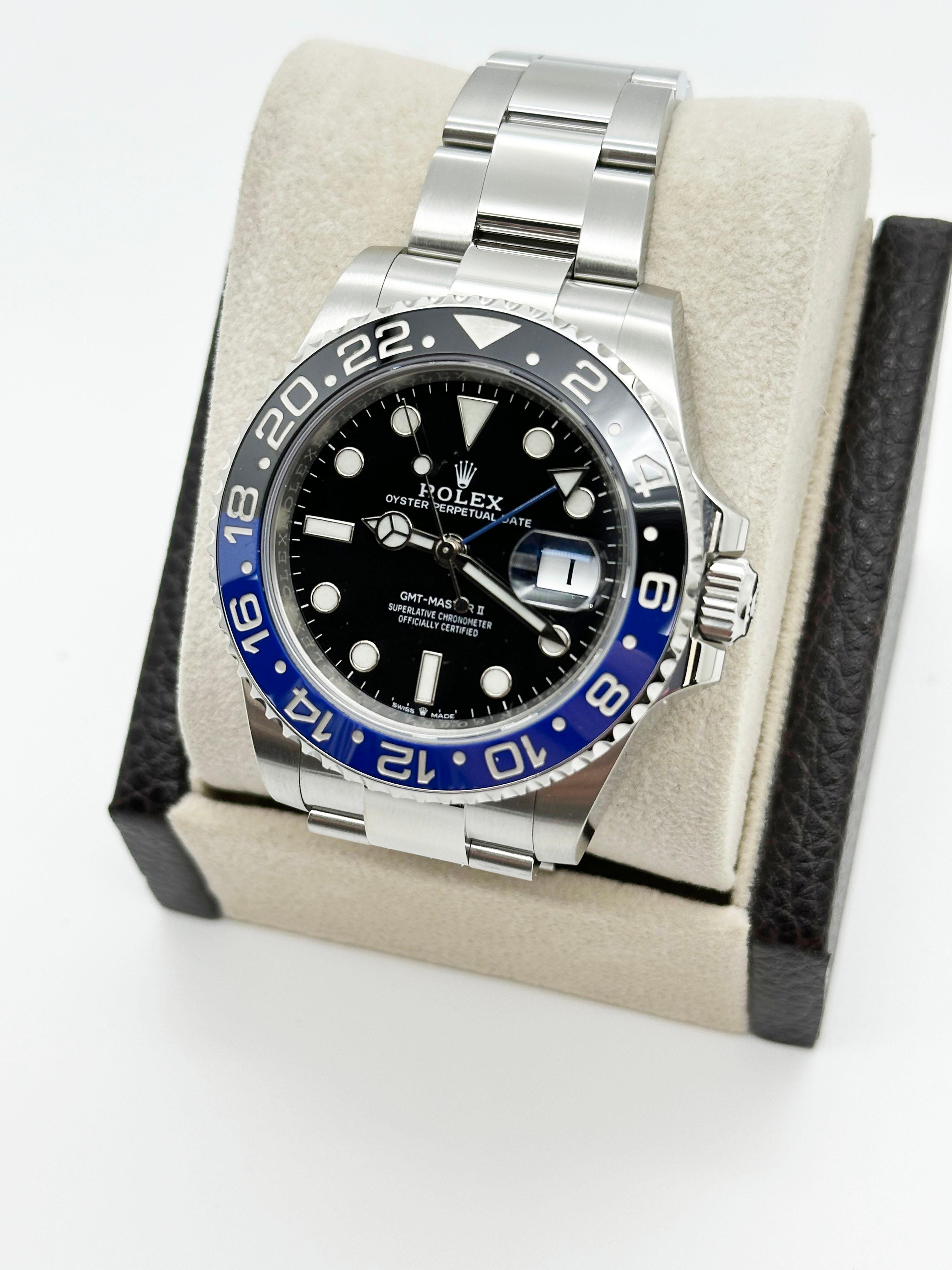 Rolex Batman GMT Master II 126710BLNR Black Blue Stainless Steel Box For Sale 1