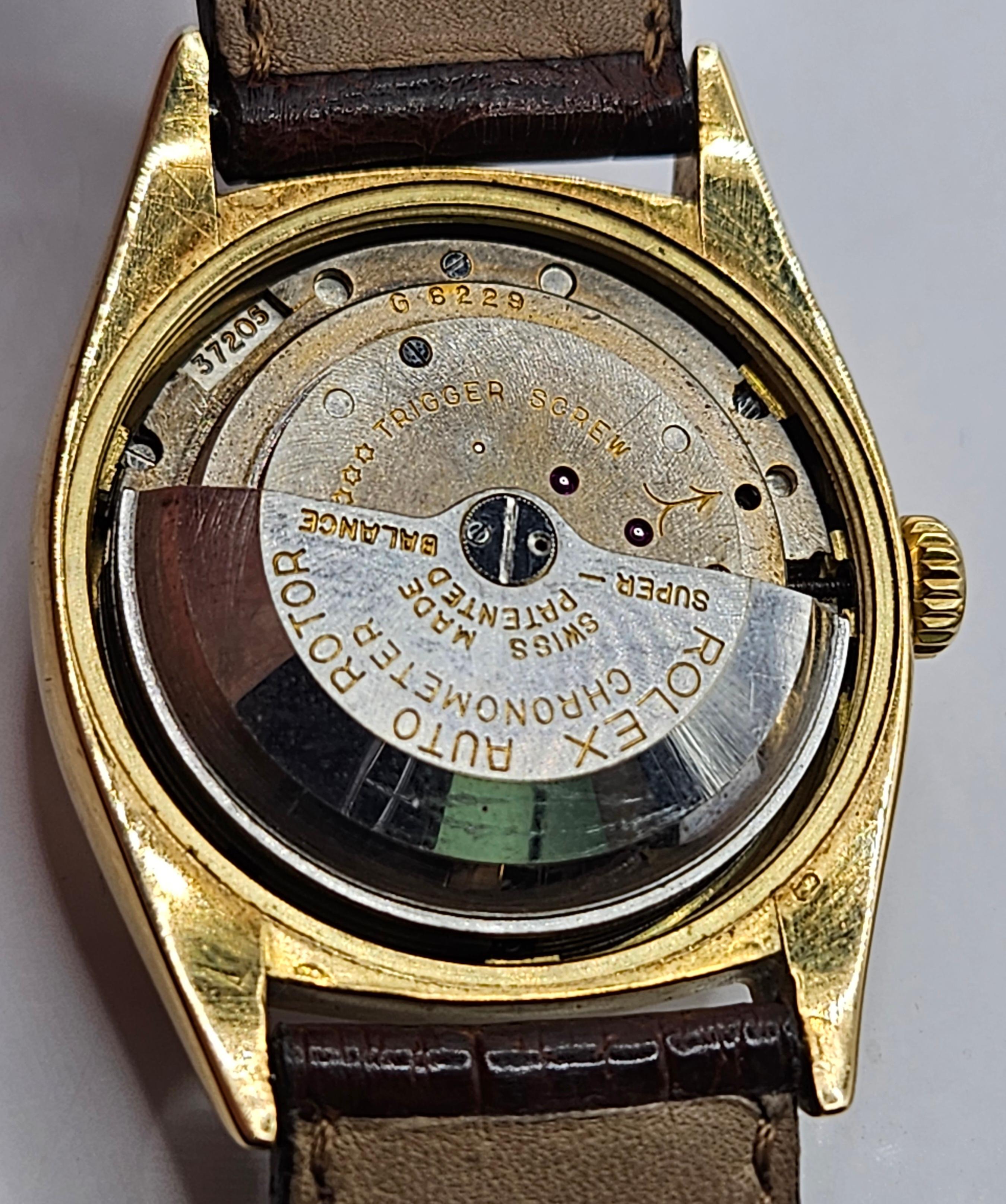 18 Kt Rolex Big Bubble Back Ovettone, Ref 6030 Automatic Wrist Watch, Collectors For Sale 6