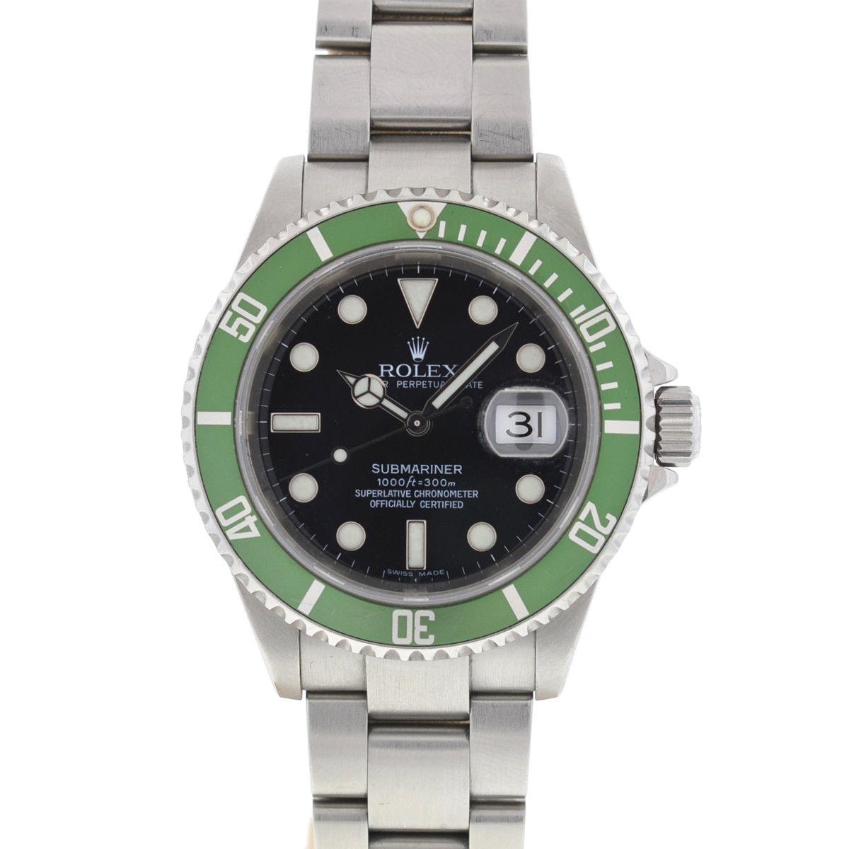 Company - Rolex
Model - 16610LV Kermit Submariner
Case Metal - Stainless Steel
Case Measurement - 40mm
Bracelet - Stainless Steel unpolished 
Size - Fits 7.5