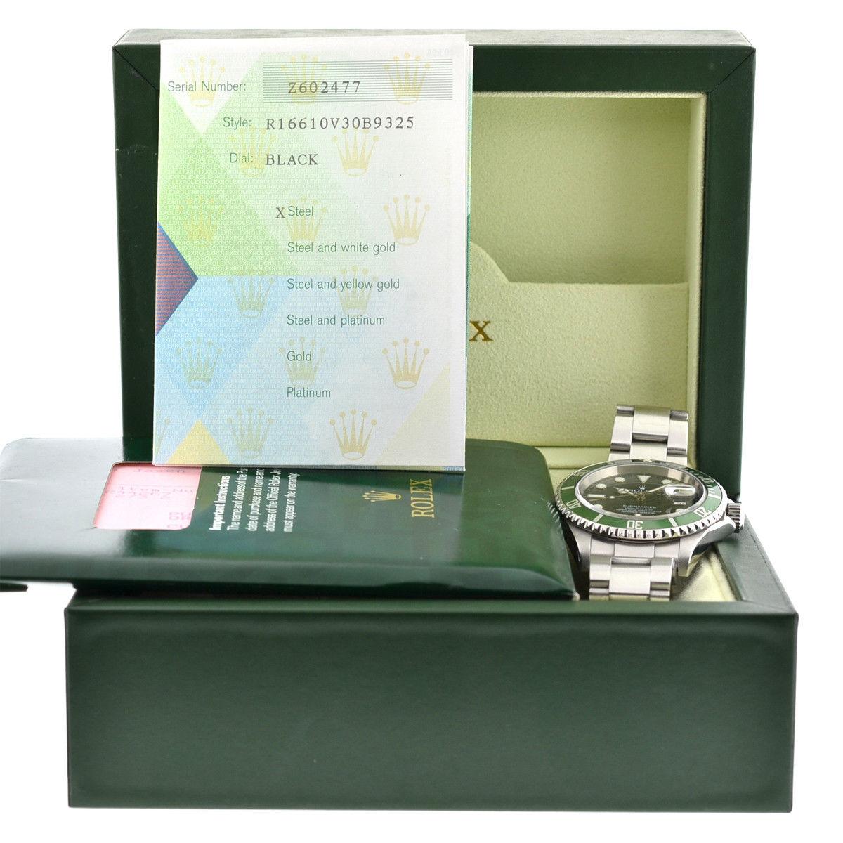 Rolex Black 16610lv Kermit 50th Anniversary Submariner with Box and Papers Watch 2