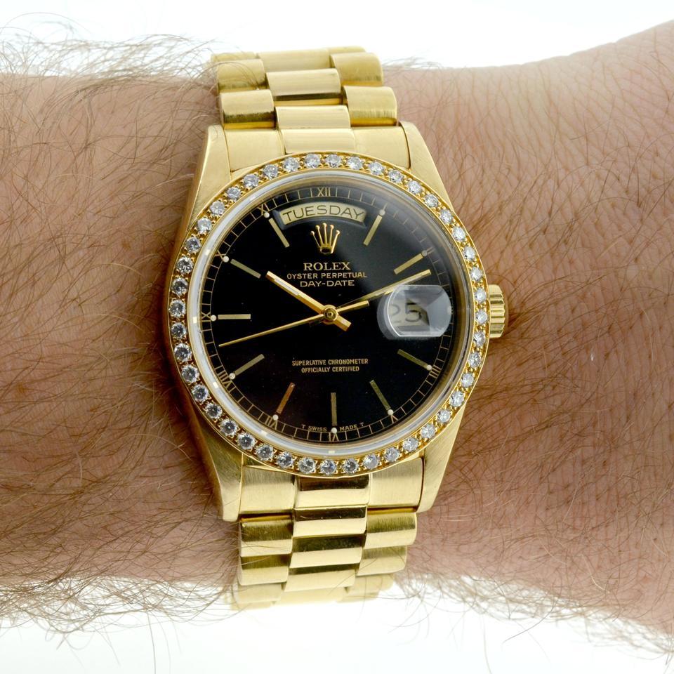 Women's or Men's Rolex Black 18038 Single Quick President Watch