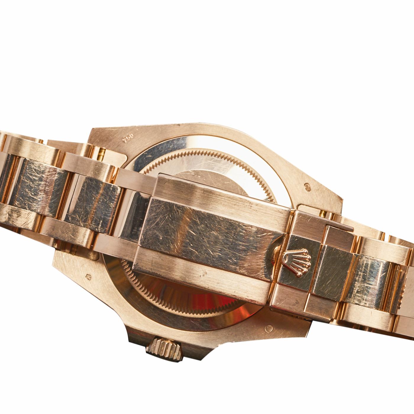 Contemporary Rolex Black 18K Rose Gold GMT-Master II 126715 Men's Wristwatch 40 mm