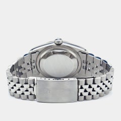 Rolex Black 18K White Gold & Stainless Steel Datejust 16234 Men's Wristwatch 36