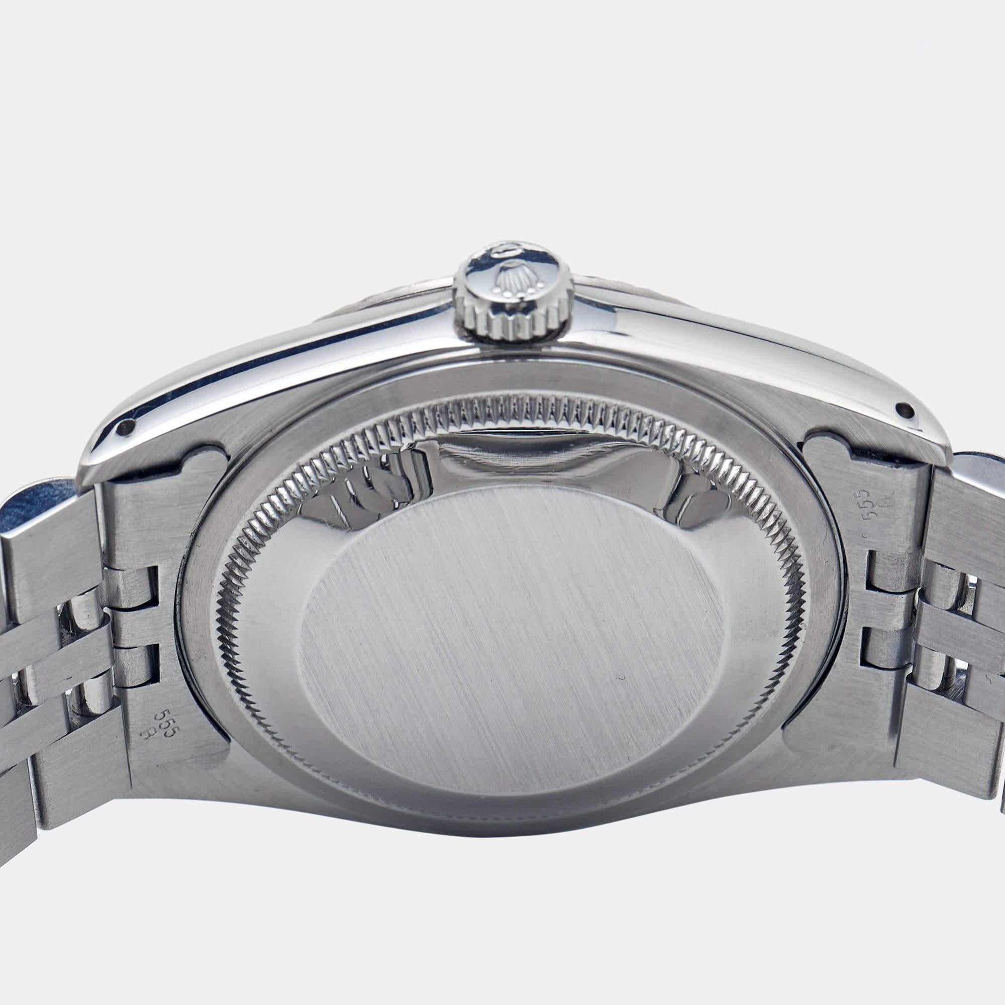 Women's Rolex Black 18K White Gold & Stainless Steel Datejust 16234 Men's Wristwatch 36  For Sale