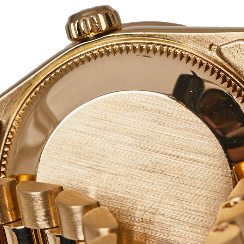 Rolex Black 18K Yellow Gold Diamond Datejust 68278 Women's Wristwatch 31 mm 3