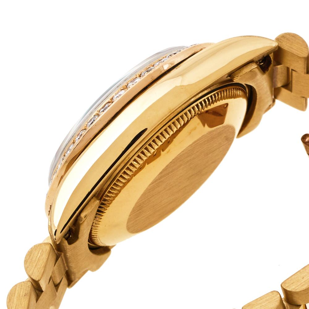 Rolex Black 18K Yellow Gold Diamond Datejust 68278 Women's Wristwatch 1