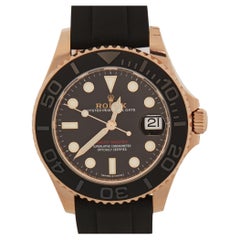 Rolex Black Cerachrom 18K Gold Oysterflex Yacht-Master Men's Wristwatch 37 mm