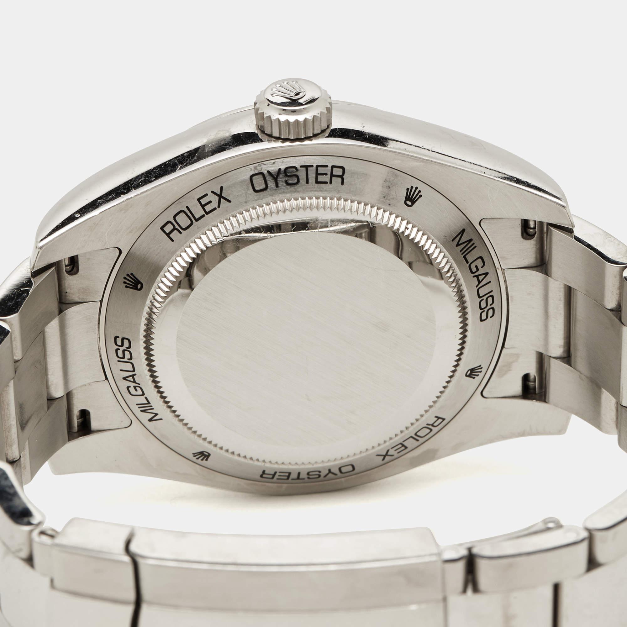 Rolex Black Oystersteel Milgauss M116400GV-0001 Men's Wristwatch 40 mm 5