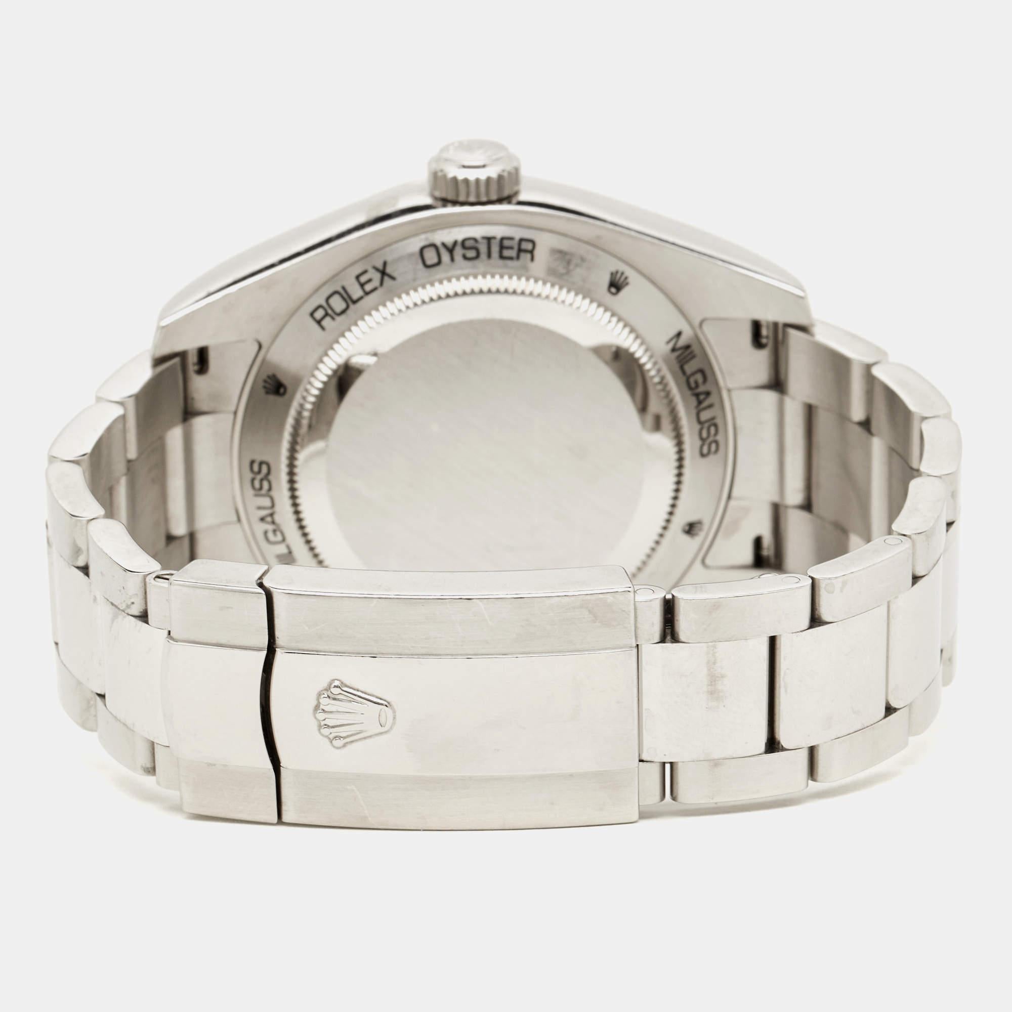 Aesthetic Movement Rolex Black Oystersteel Milgauss M116400GV-0001 Men's Wristwatch 40 mm