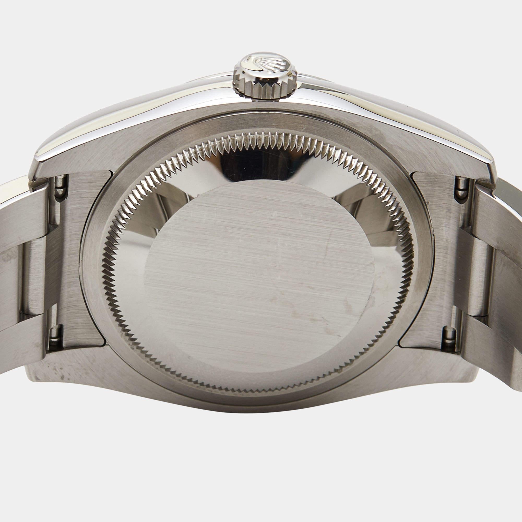 Rolex Black Oystersteel Oyster Perpetual 116000-0013 Men's Wristwatch 36 mm 3