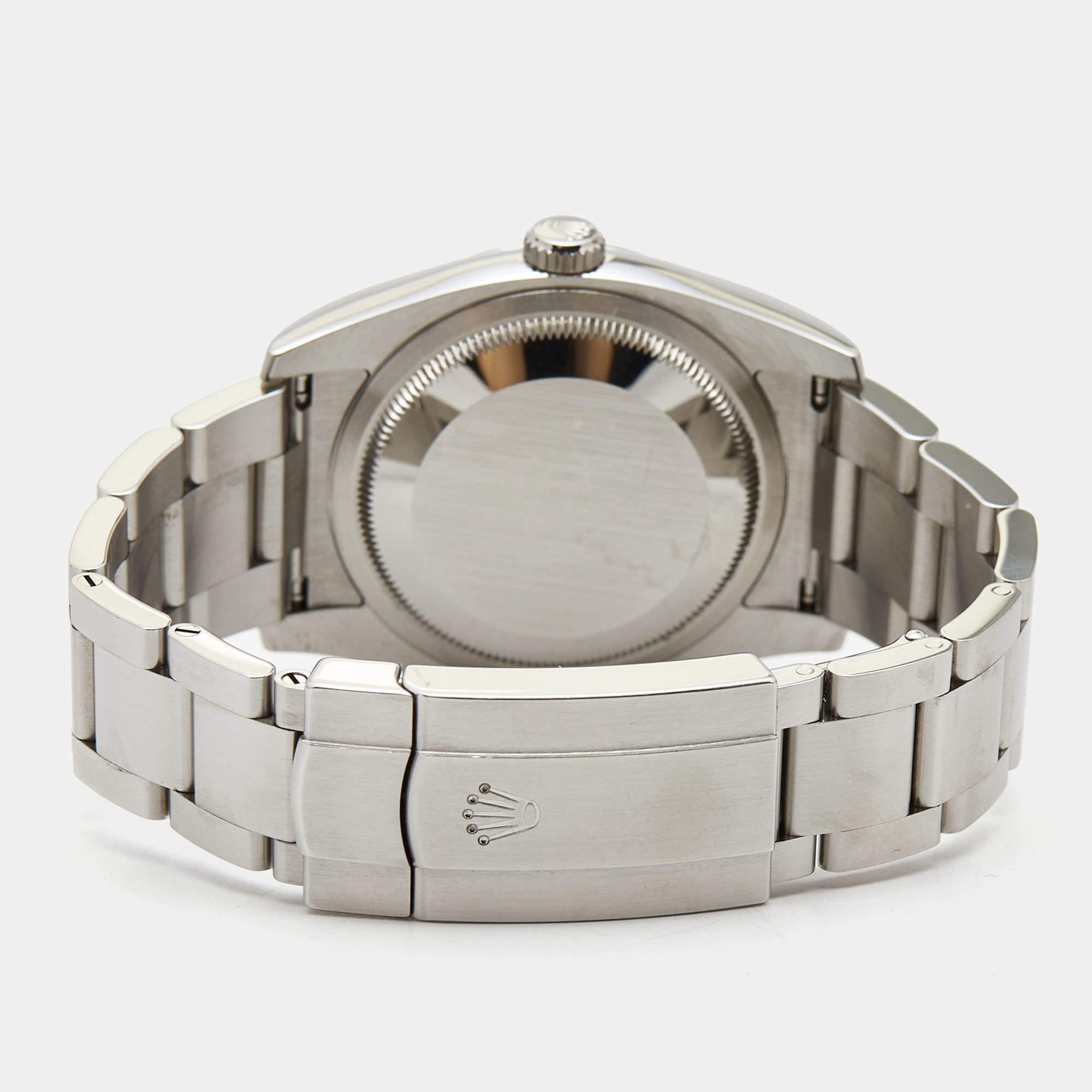 Rolex Black Oystersteel Oyster Perpetual 116000-0013 Men's Wristwatch 36 mm 4