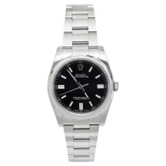 Rolex Black Oystersteel Oyster Perpetual 116000-0013 Men's Wristwatch 36 mm