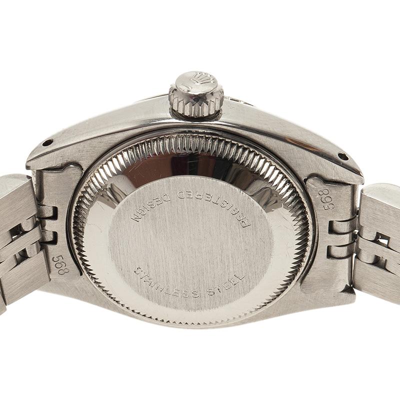 Rolex Black Stainless Steel Datejust Women's Wristwatch 26MM In Good Condition In Dubai, Al Qouz 2