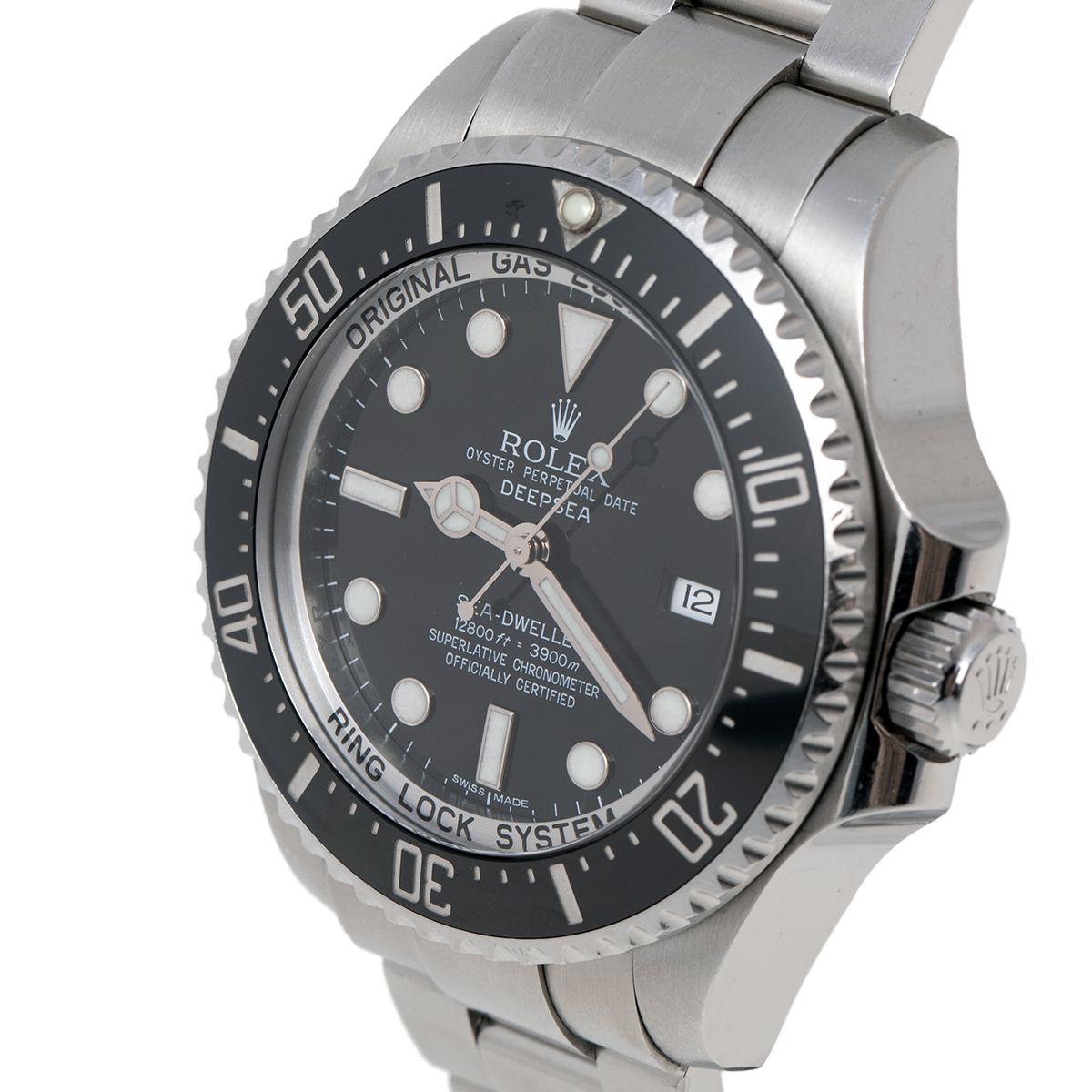 Rolex Black Stainless Steel DeepSea Sea-Dweller 116660 Men's Wristwatch 44 mm 3