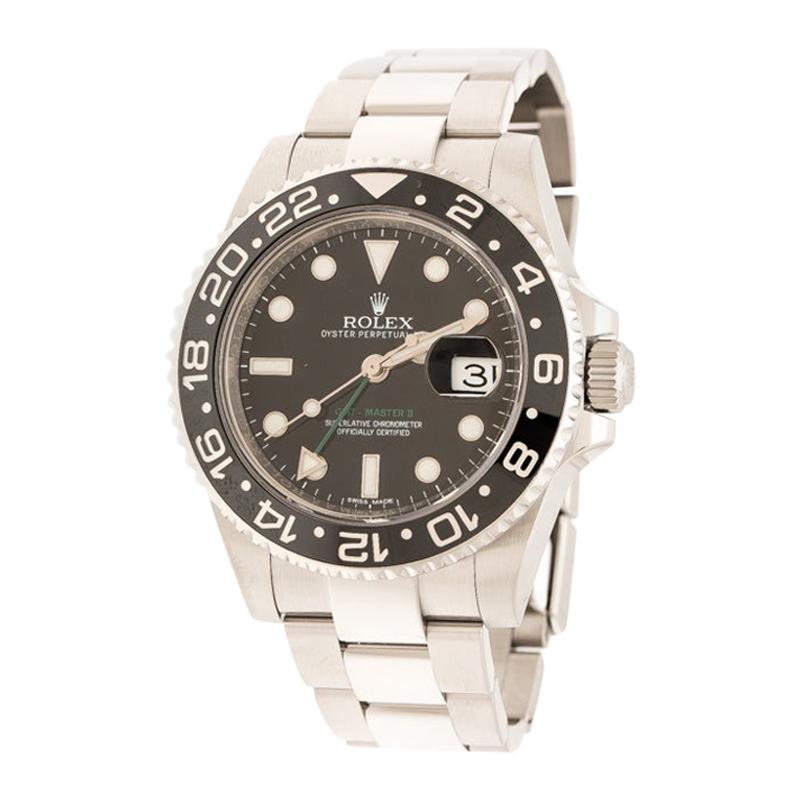 Rolex Black Stainless Steel GMT-Master II 116710LN Men's Wristwatch 40 mm