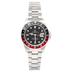 Used Rolex Black Stainless Steel GMT-Master II 16710 Automatic Men's Wristwatch 40 mm