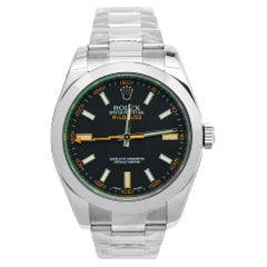 Montre-bracelet pour homme Rolex Milgauss en acier inoxydable noir, 40 mm, M116400GV-0001