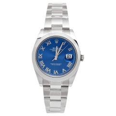 Used Rolex Blue Oystersteel Datejust M126300-0017 Women's Wristwatch 41 mm
