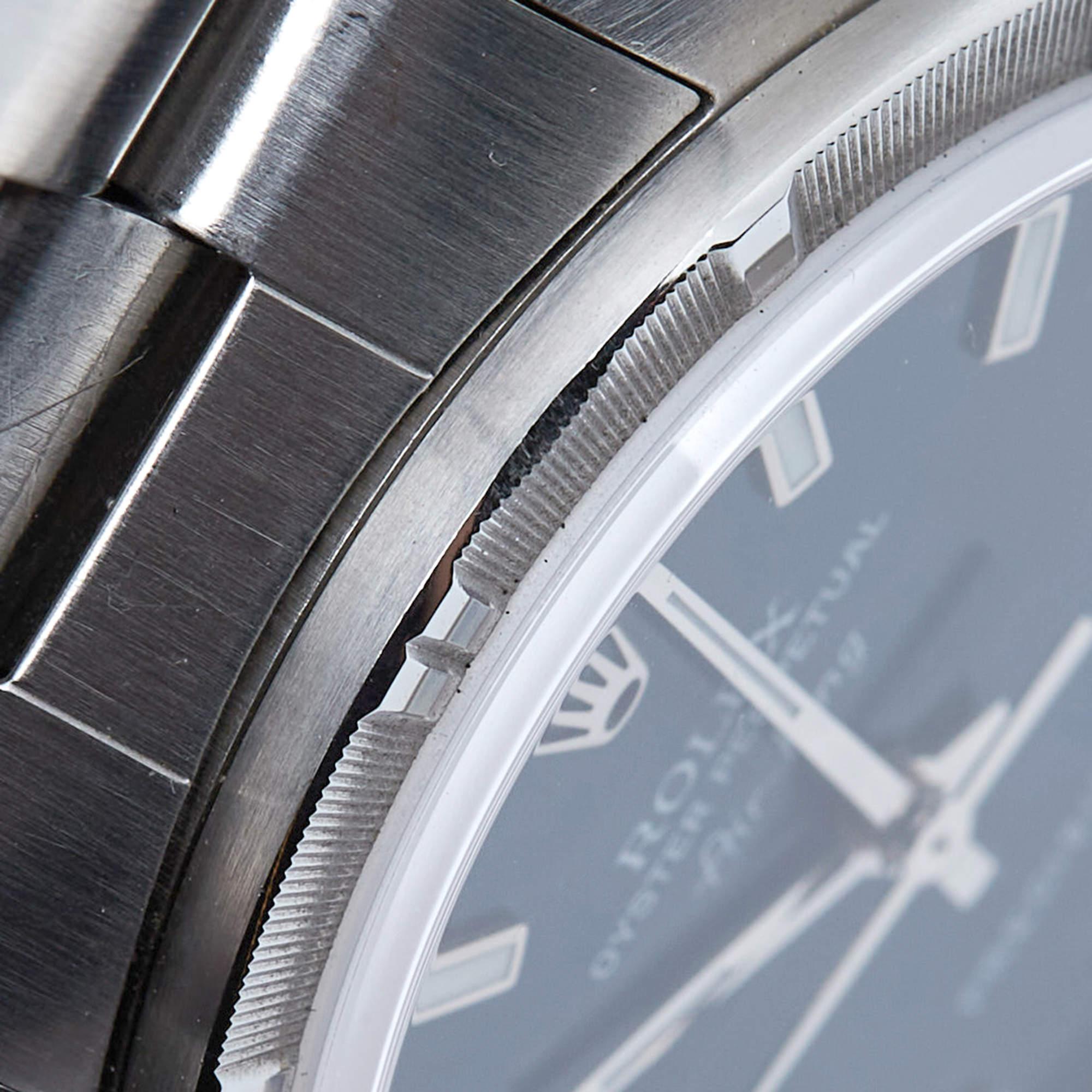 Rolex Blue Stainless Steel Air-King 14010M Men's Wristwatch 34 mm 11