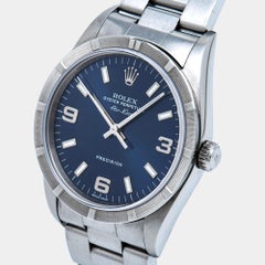 Rolex Blue Stainless Steel Air-King 14010M Men's Wristwatch 34 mm