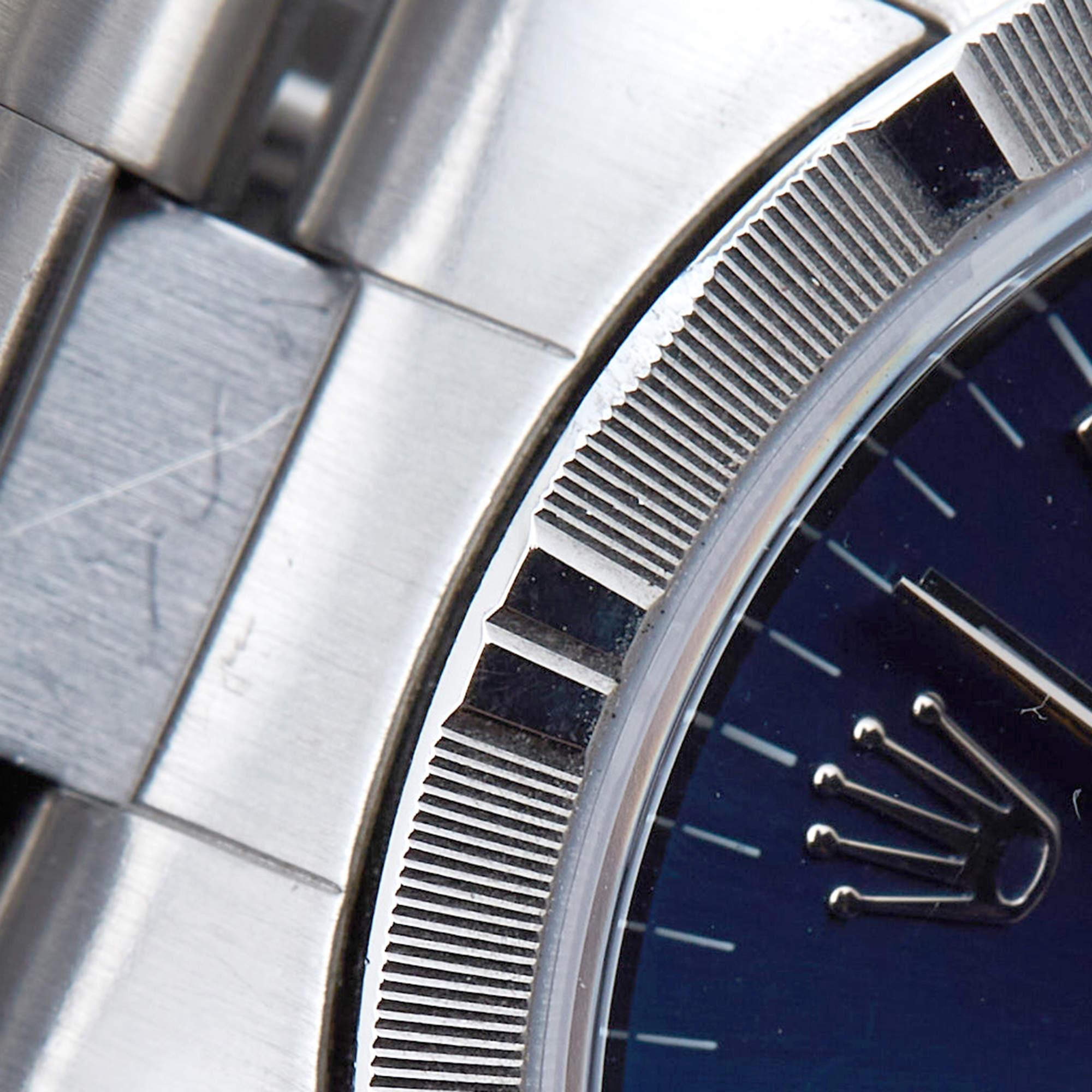 Rolex Blue Stainless Steel Air-King 14010M Men's Wristwatch 34 mm 3