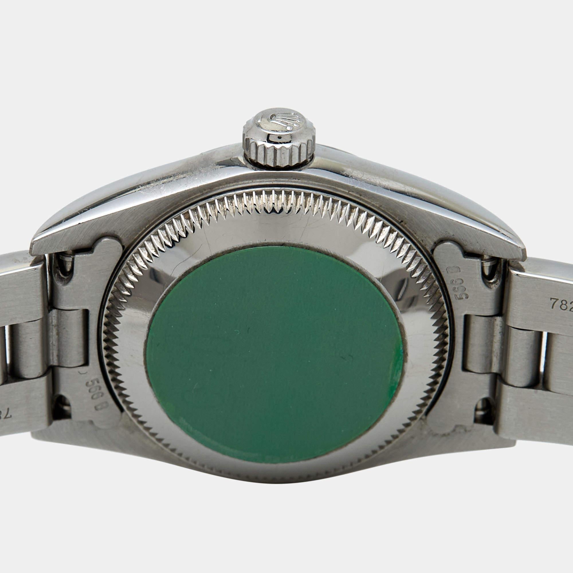 Rolex Blue Stainless Steel Oyster Perpetual 76080 Women's Wristwatch 24 mm 9
