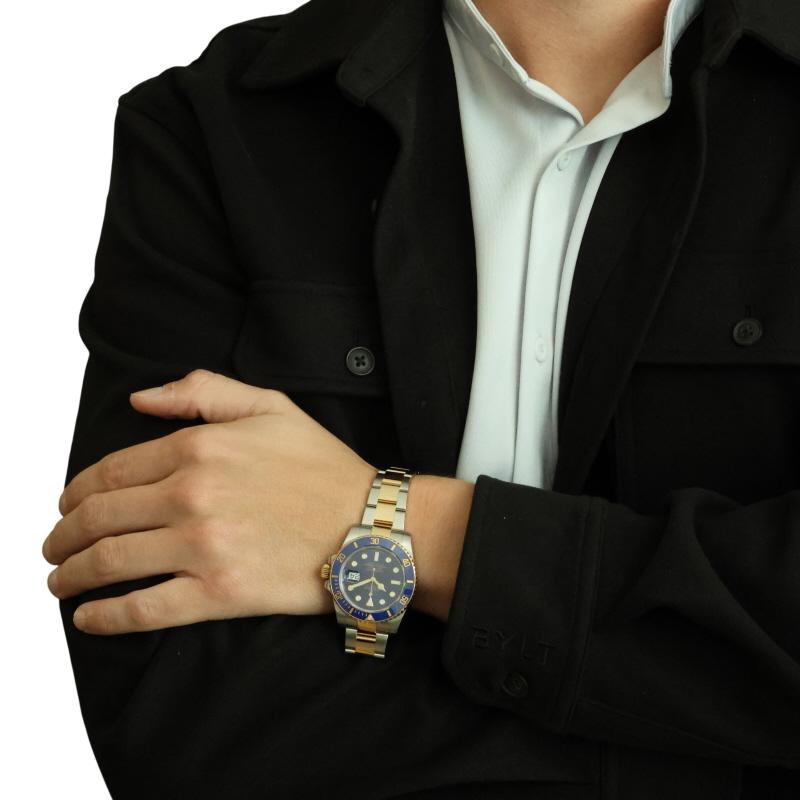 Rolex Bluesy Submariner Orologio da Uomo in Acciaio Inox Oro Giallo 18k Auto 11613LB In condizioni ottime in vendita a Greensboro, NC