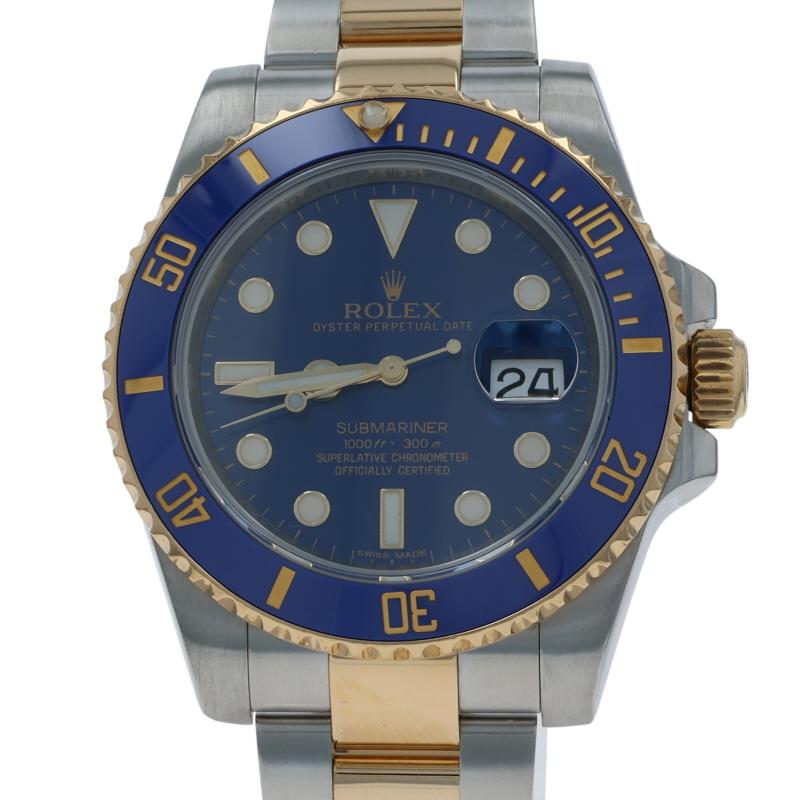 Rolex Bluesy Submariner Orologio da Uomo in Acciaio Inox Oro Giallo 18k Auto 11613LB in vendita 1