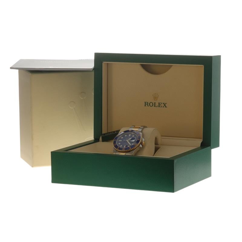 Rolex Bluesy Submariner Orologio da Uomo in Acciaio Inox Oro Giallo 18k Auto 11613LB in vendita 4