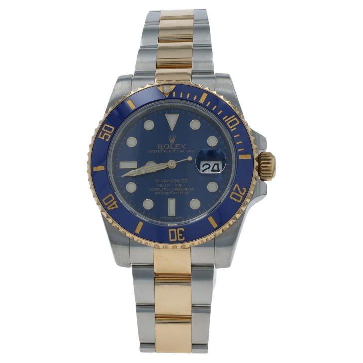 Rolex Bluesy Submariner Men
s Watch-Stainless Steel Yellow Gold 18k Auto 11613LB