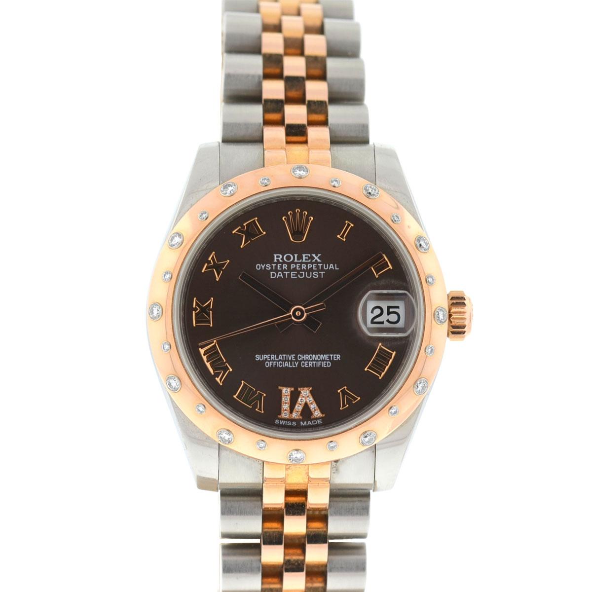 Rolex Brown 178341 Datejust 31 Two-Tone Chocolate Dial Watch