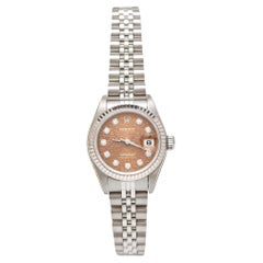 Rolex Brown Anniversary Diamond Dial 18K White Gold Stainless Steel Datejust 