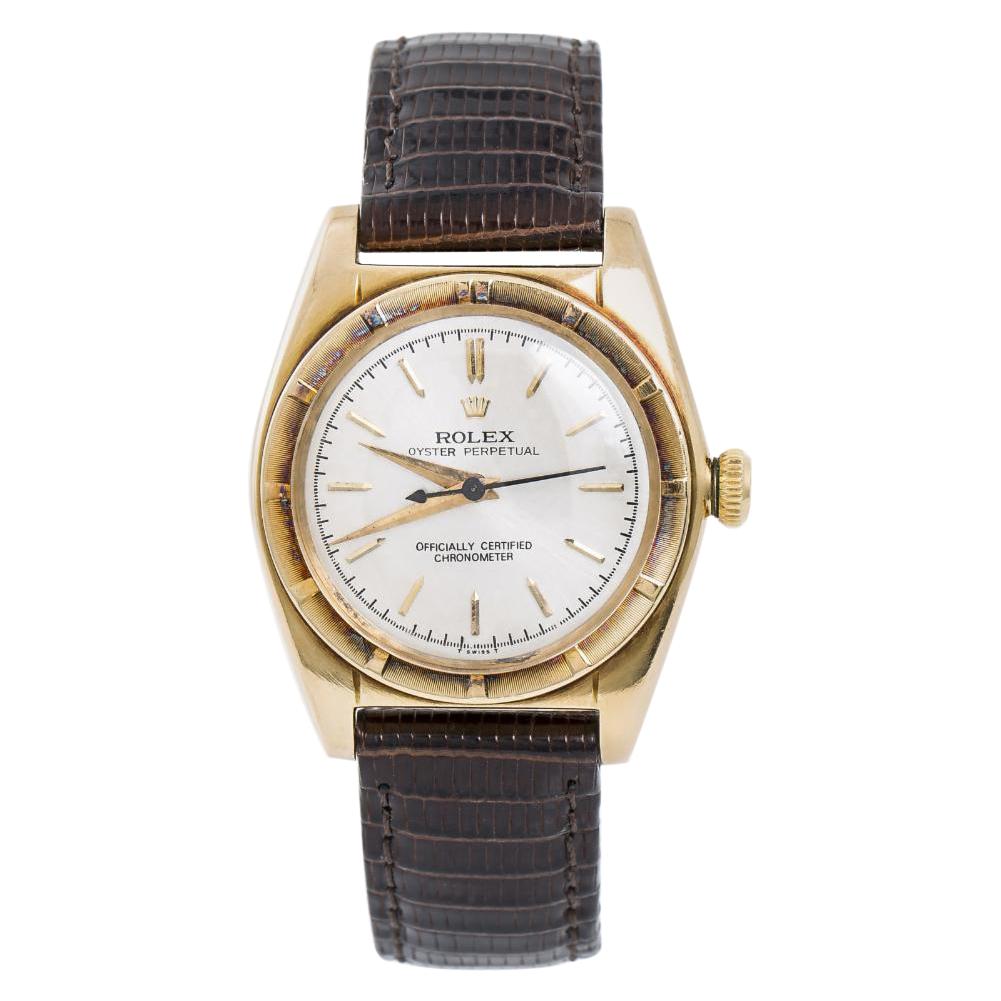 Rolex Bubble Back 5015 Unpolished Men's Automatic Vintage Watch 14 Karat Gold