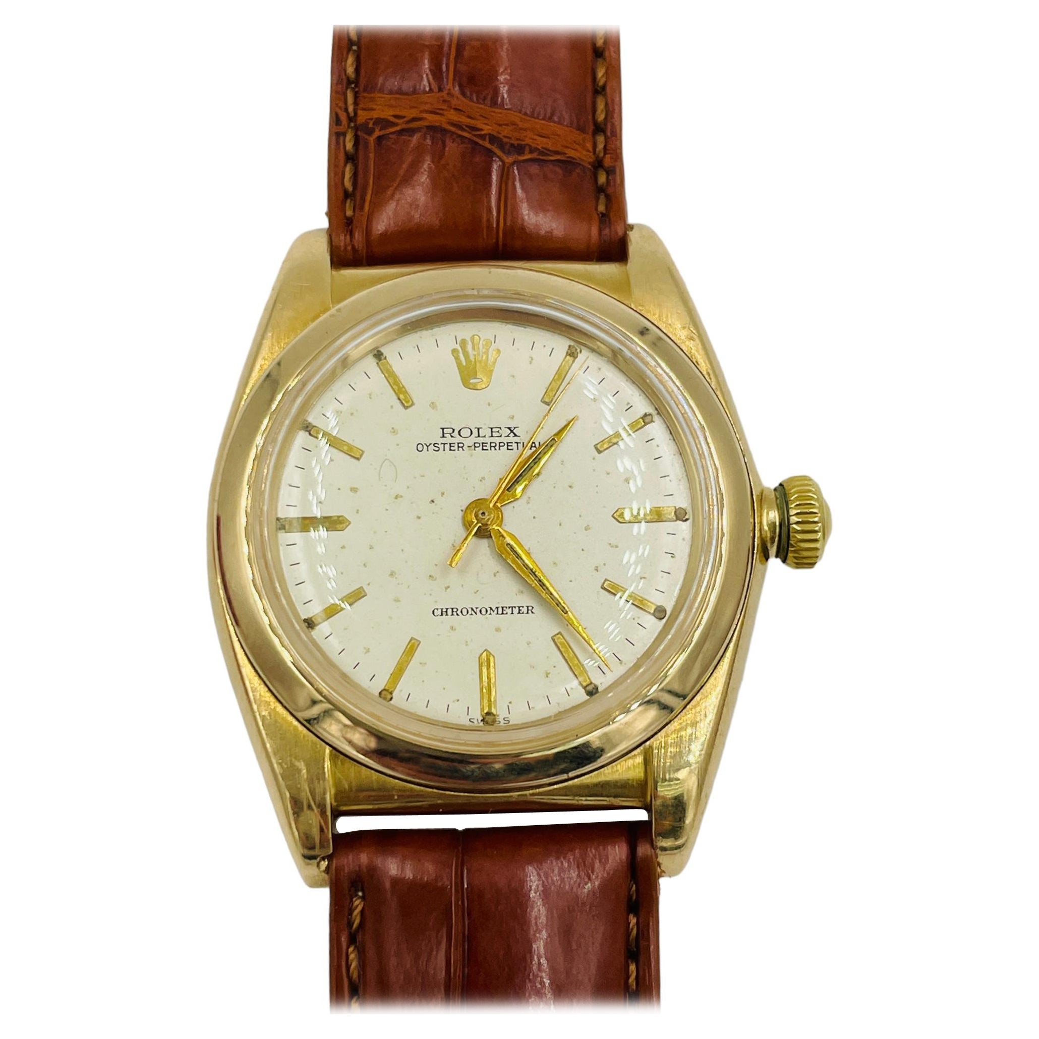 Rolex Bubble Back Gelbgold Uhr