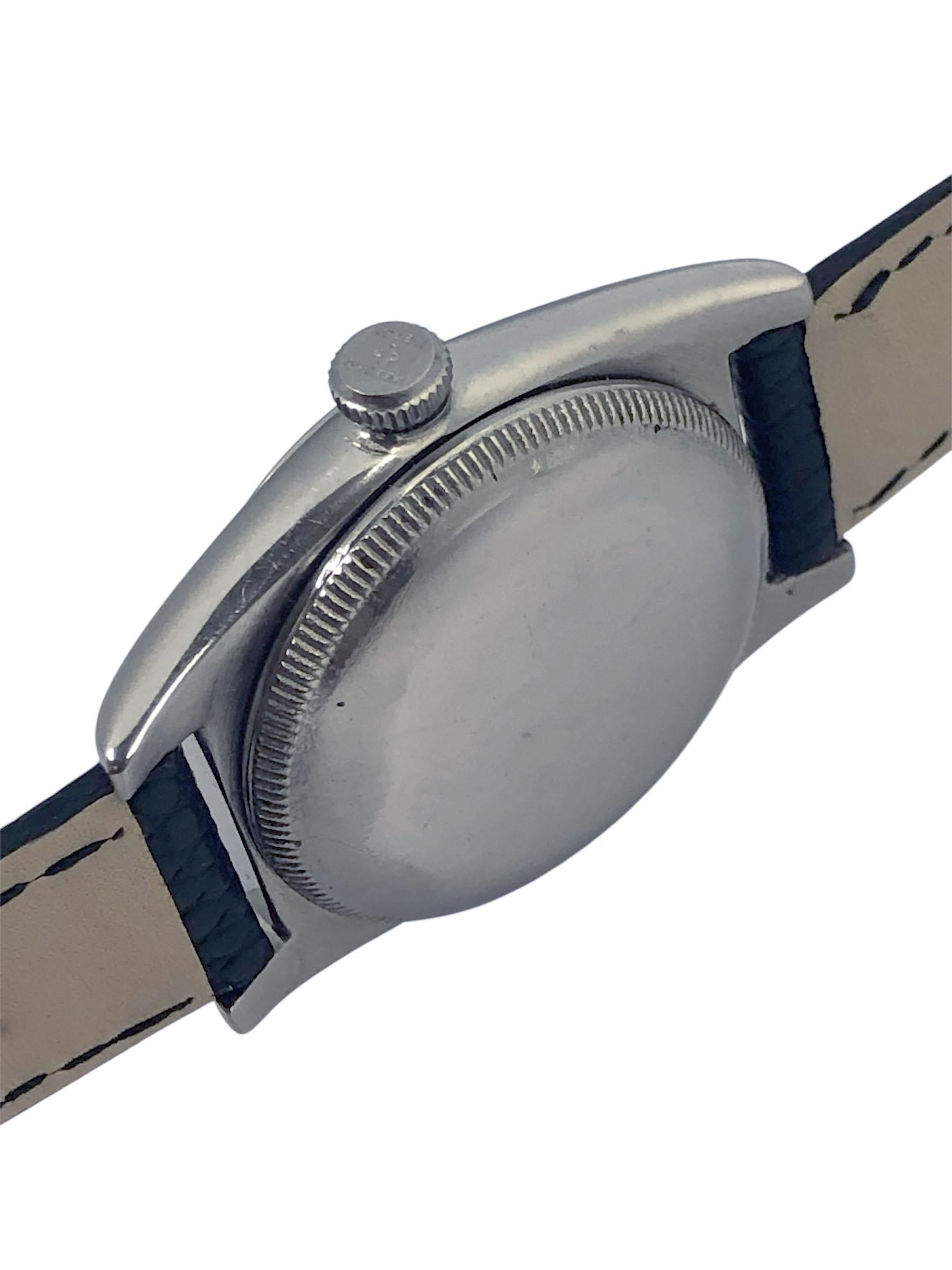 Rolex Bubbleback 1946 Stahl Automatik-Armbanduhr im Zustand „Hervorragend“ im Angebot in Chicago, IL