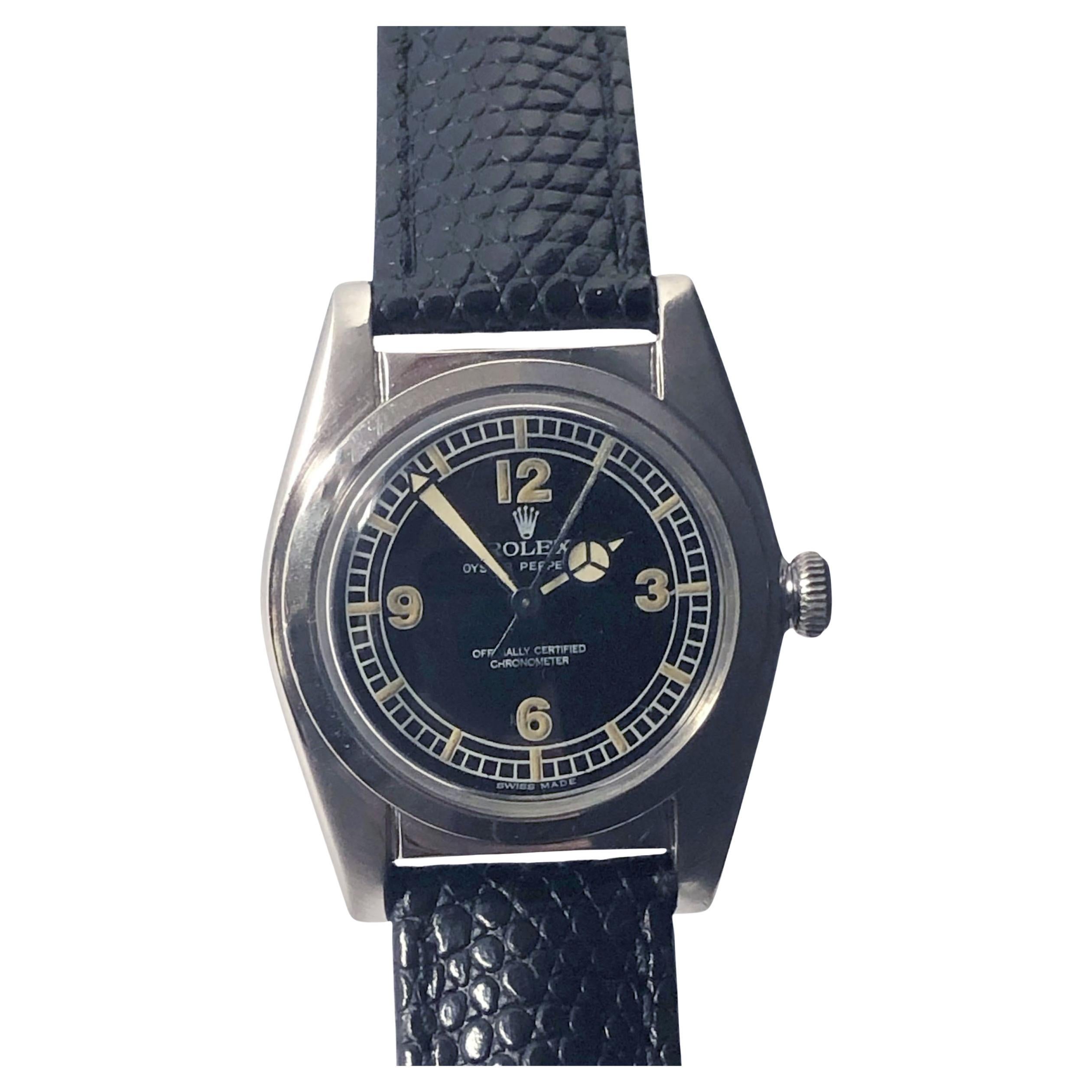 Rolex Bubbleback 1946 Stahl Automatik-Armbanduhr im Angebot
