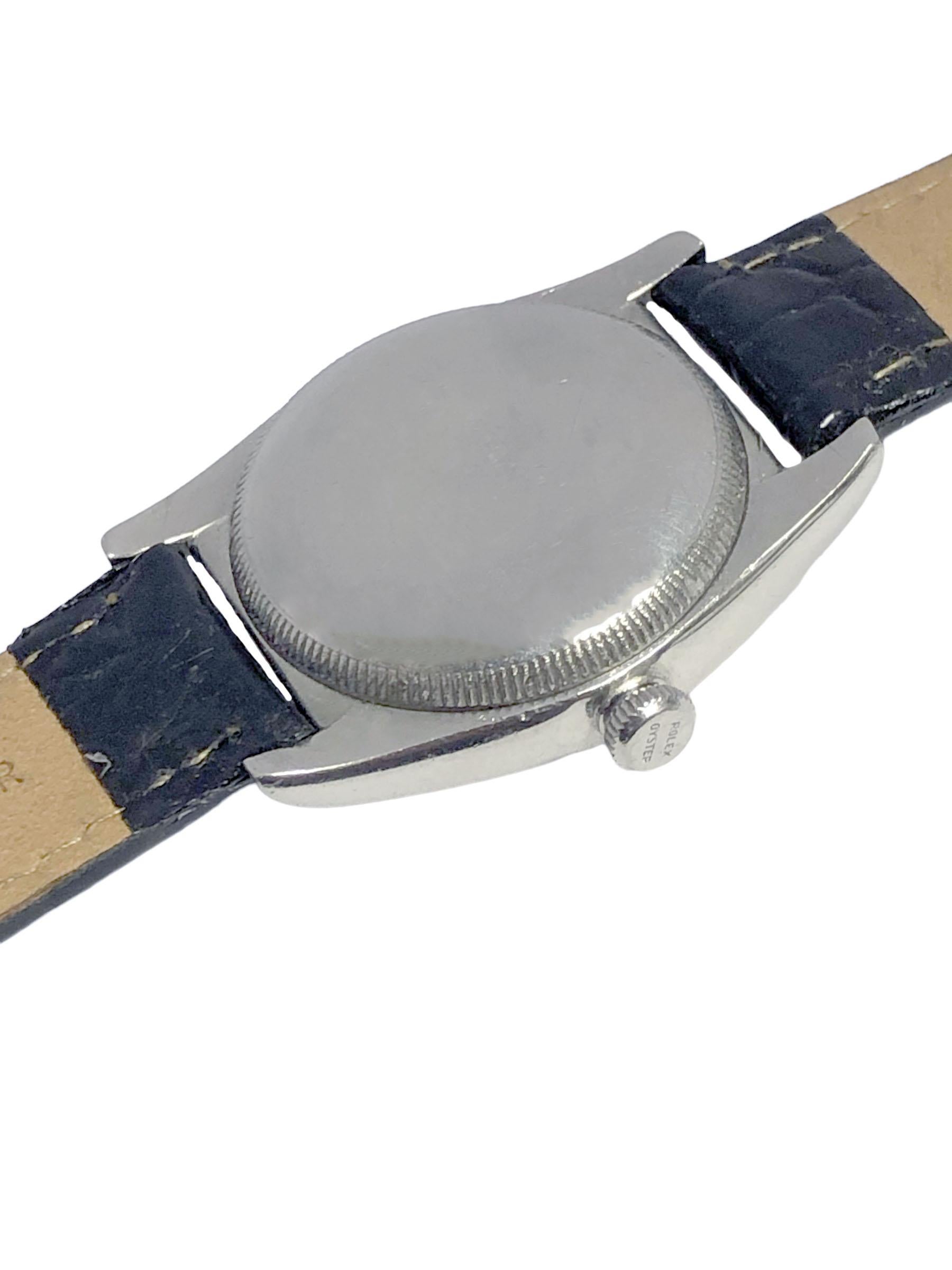 Rolex „Bubbleback“ Ref 5011 Automatik-Armbanduhr aus Stahl und Roségold im Zustand „Hervorragend“ im Angebot in Chicago, IL