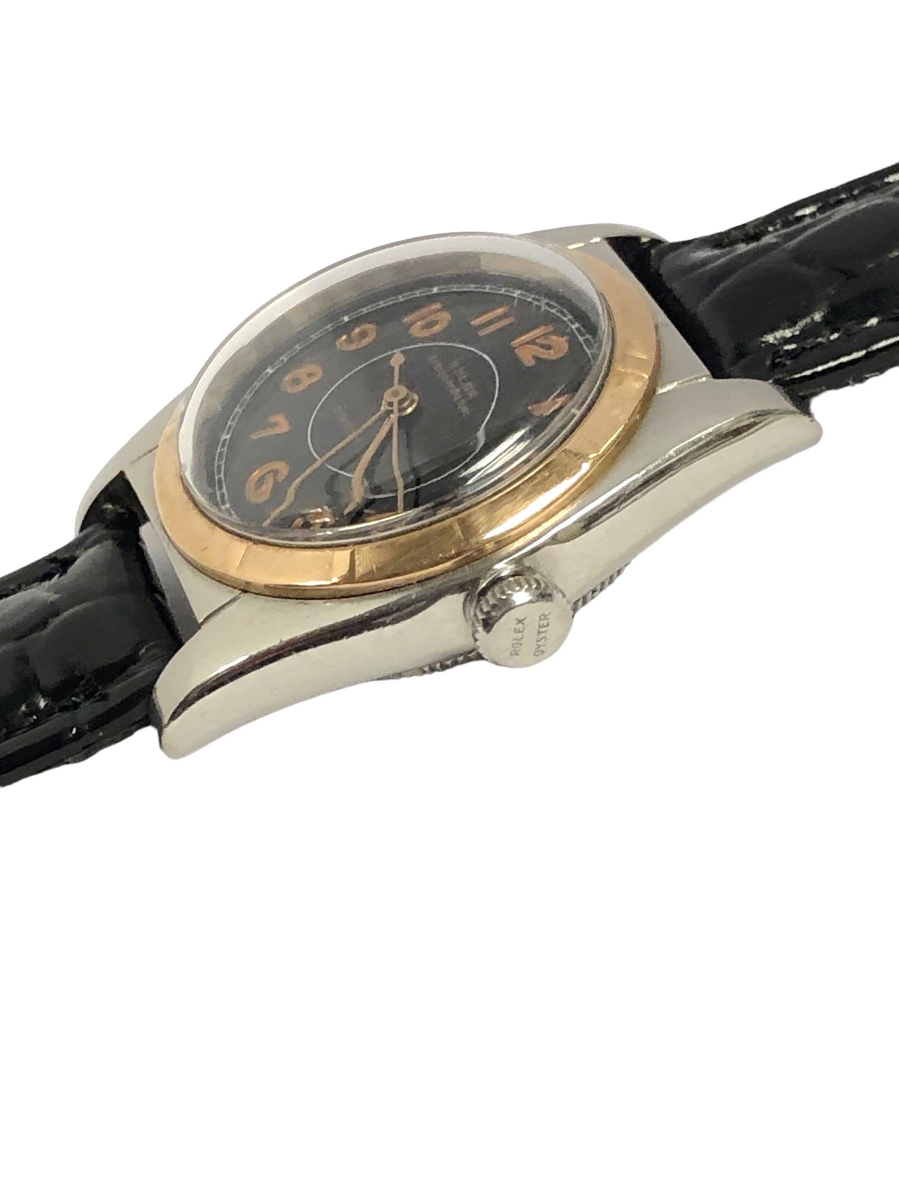 Rolex „Bubbleback“ Ref 5011 Automatik-Armbanduhr aus Stahl und Roségold für Damen oder Herren im Angebot