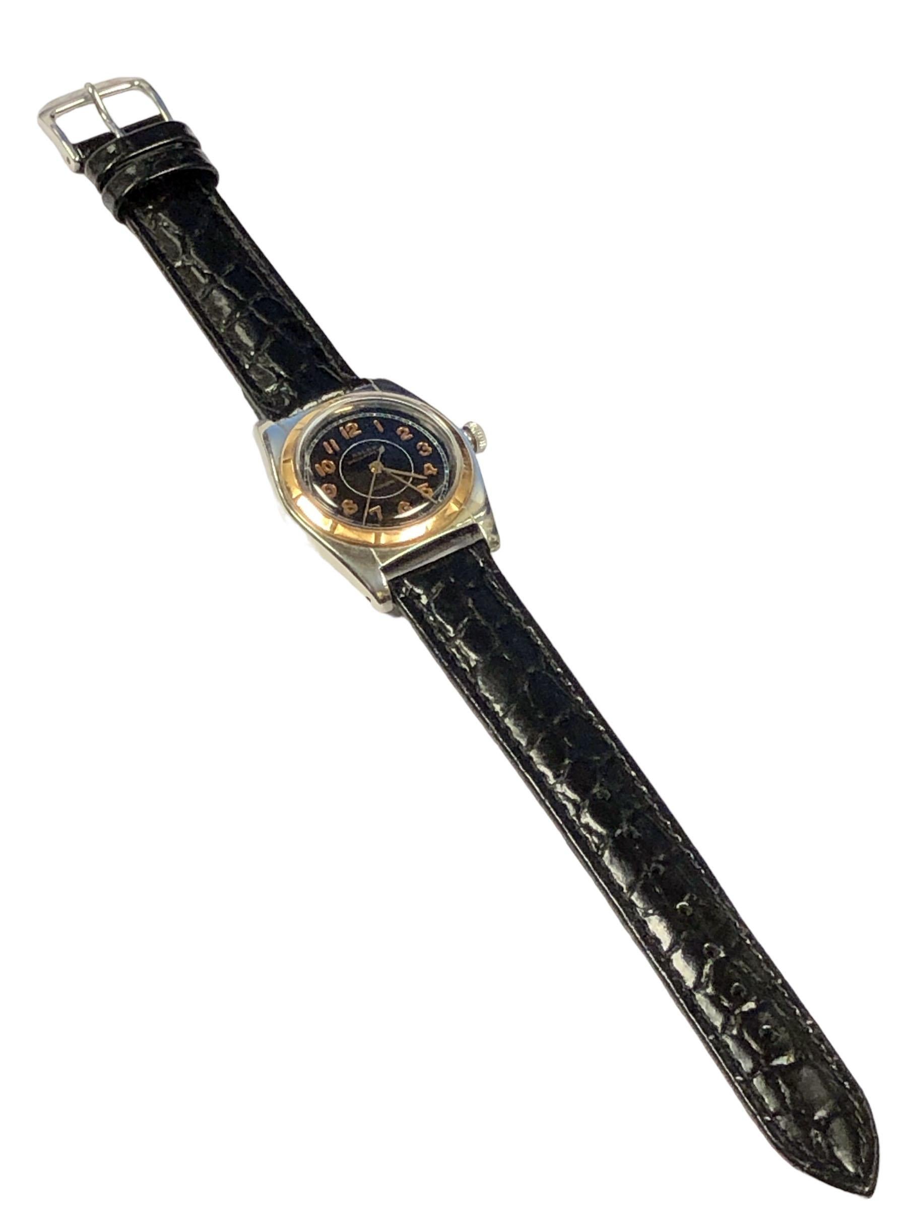 Rolex „Bubbleback“ Ref 5011 Automatik-Armbanduhr aus Stahl und Roségold im Angebot 1