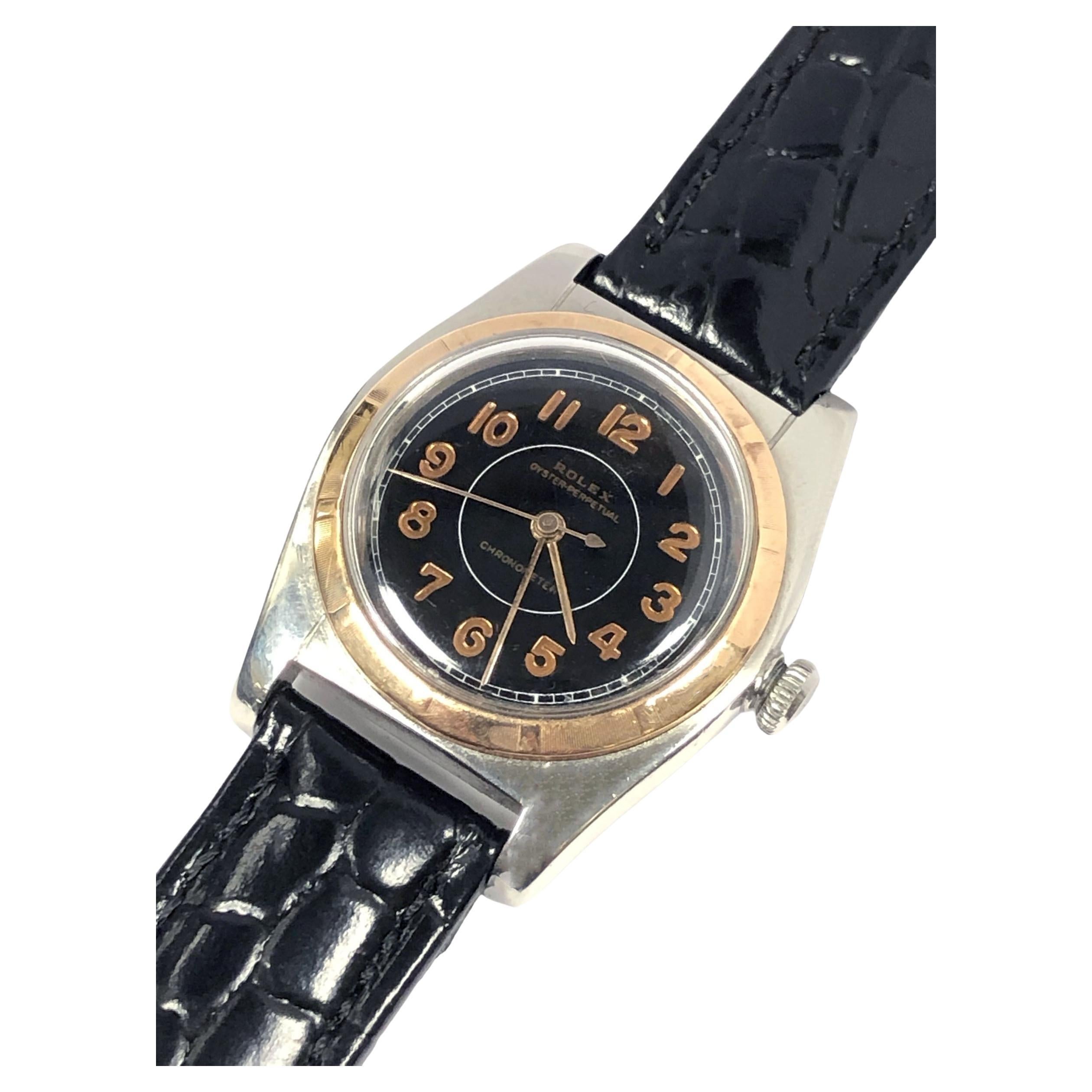 Rolex „Bubbleback“ Ref 5011 Automatik-Armbanduhr aus Stahl und Roségold im Angebot